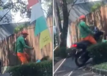 Bak Kerasukan Setan, Aksi Pria Diduga Lakukan KDRT di Pinggir Jalan Viral, Menendang Sampai Tabrak Istri Pakai Motor