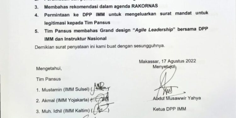 DAP IMM 2022 Hasilkan Lima Rekomendasi Untuk DPP IMM