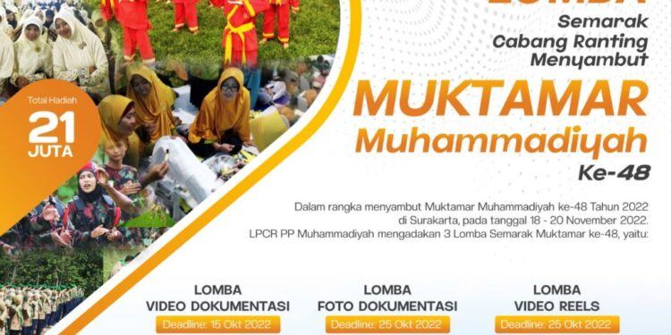 Lomba Semarak Cabang Ranting Menyambut Muktamar Muhammadiyah ke 48, Total Hadiah 21 Juta