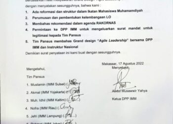 Wujudkan Agile Leadership dalam Kepemimpinan Ikatan, Peserta DAP Sulsel Rekomendasikan 5 Hal kepada DPP IMM