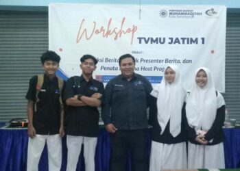 Empat Siswa Berbakat SMK TI Muhammadiyah 11 Paciran Ikuti Workshop Jurnalistik tvMu Jatim 1 di Surabaya